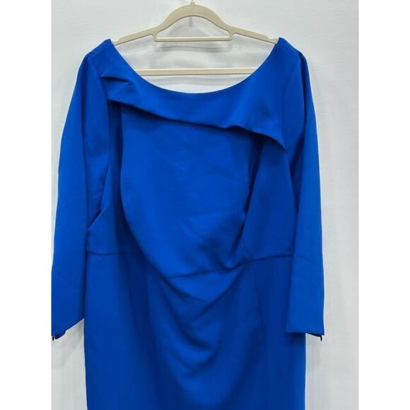 NWT Sachin & Babi Patrizia Sheath Dress Long Sleeve Bateau Neck Blue Size 22W - Picture 3 of 13